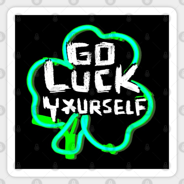 Go Luck Yourself, Funny Paddys Day Sticker by badlydrawnbabe